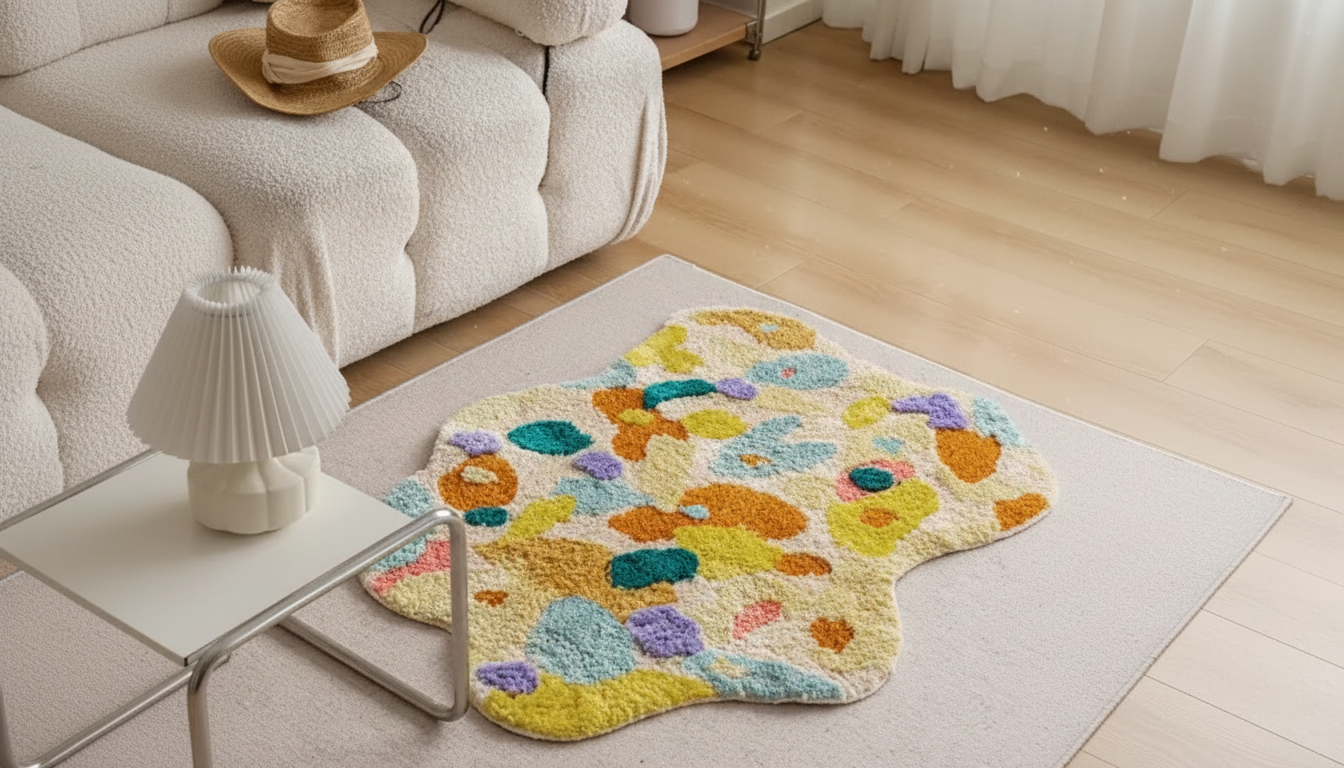 Irregular Tufted Scenery Rug: Bedroom Styling Guide