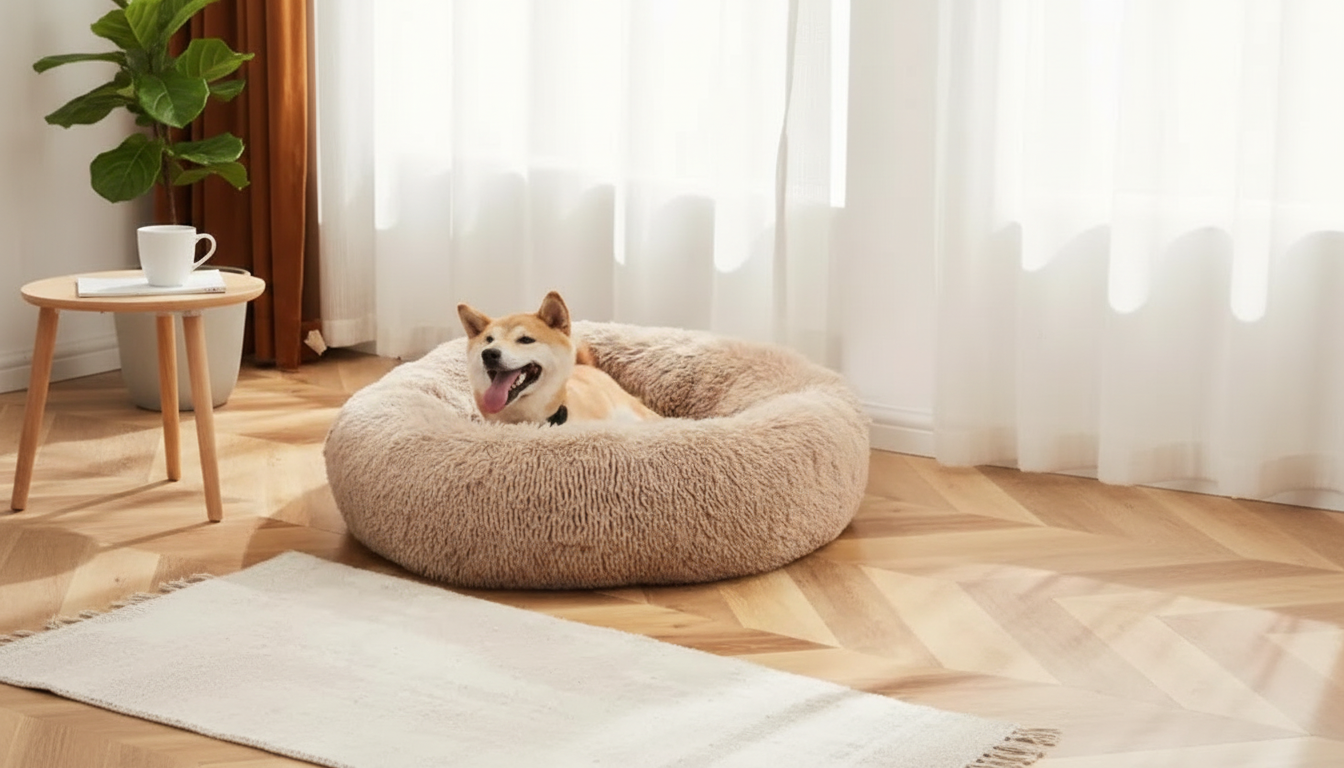 Plush Calming Dog Bed for Medium & Large Dogs: Size + Care