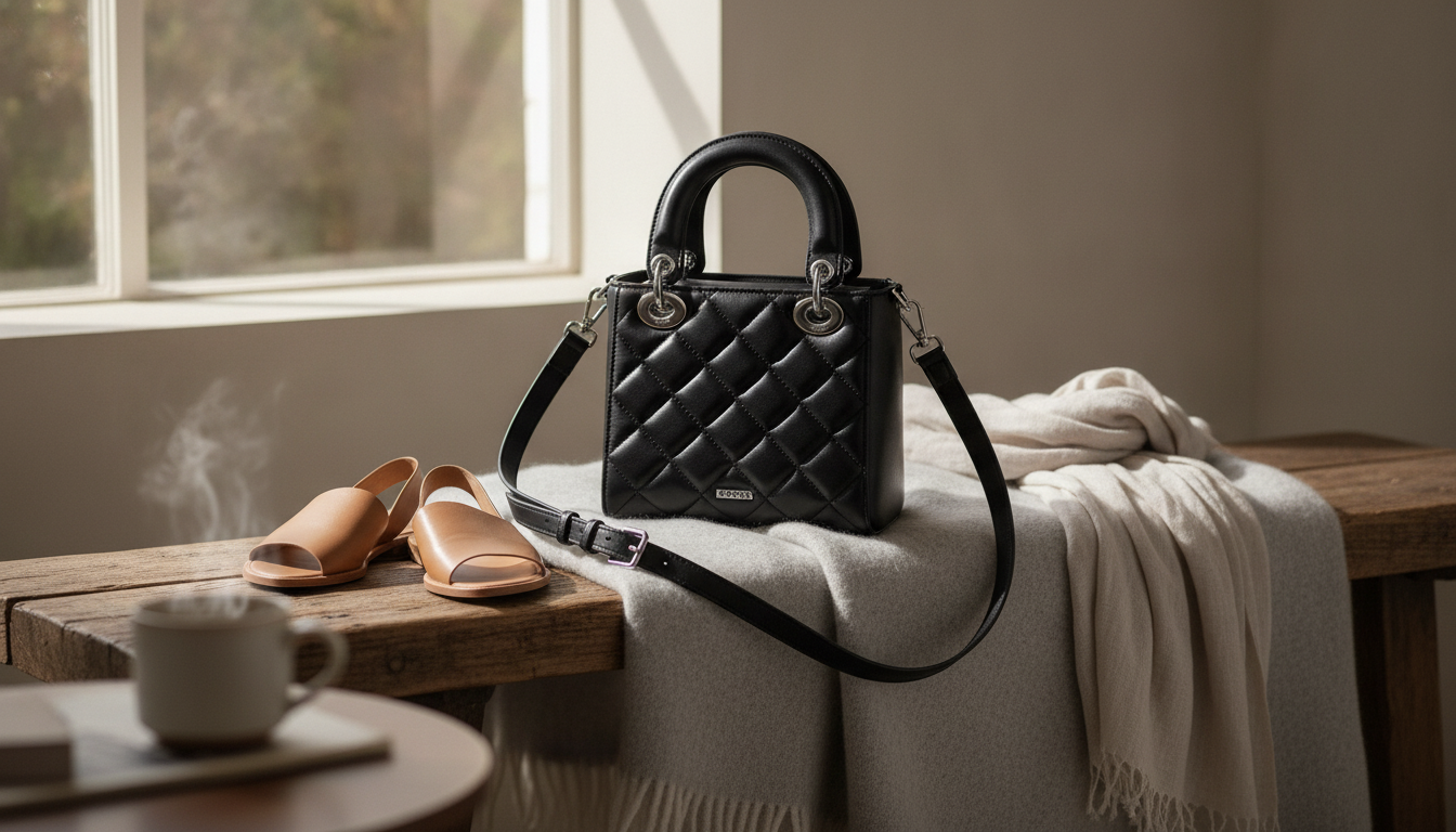 Soft Lambskin Crossbody Handbag in Genuine Leather